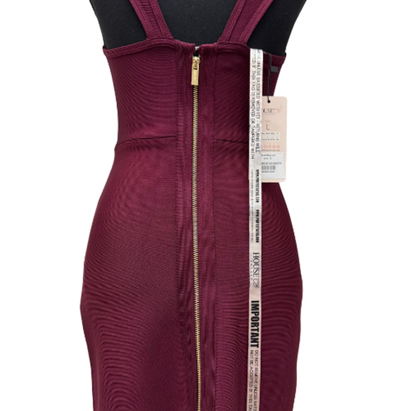 House of CB London "Anelle" Wine Red Bandage Dress - Size Large - New with Tags - Picture 5 of 16